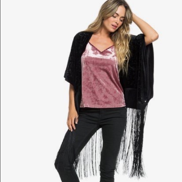 🔆ROXY🔆 WINGS OF RAVEN DRESS FRINGE TOP - Picture 3 of 14